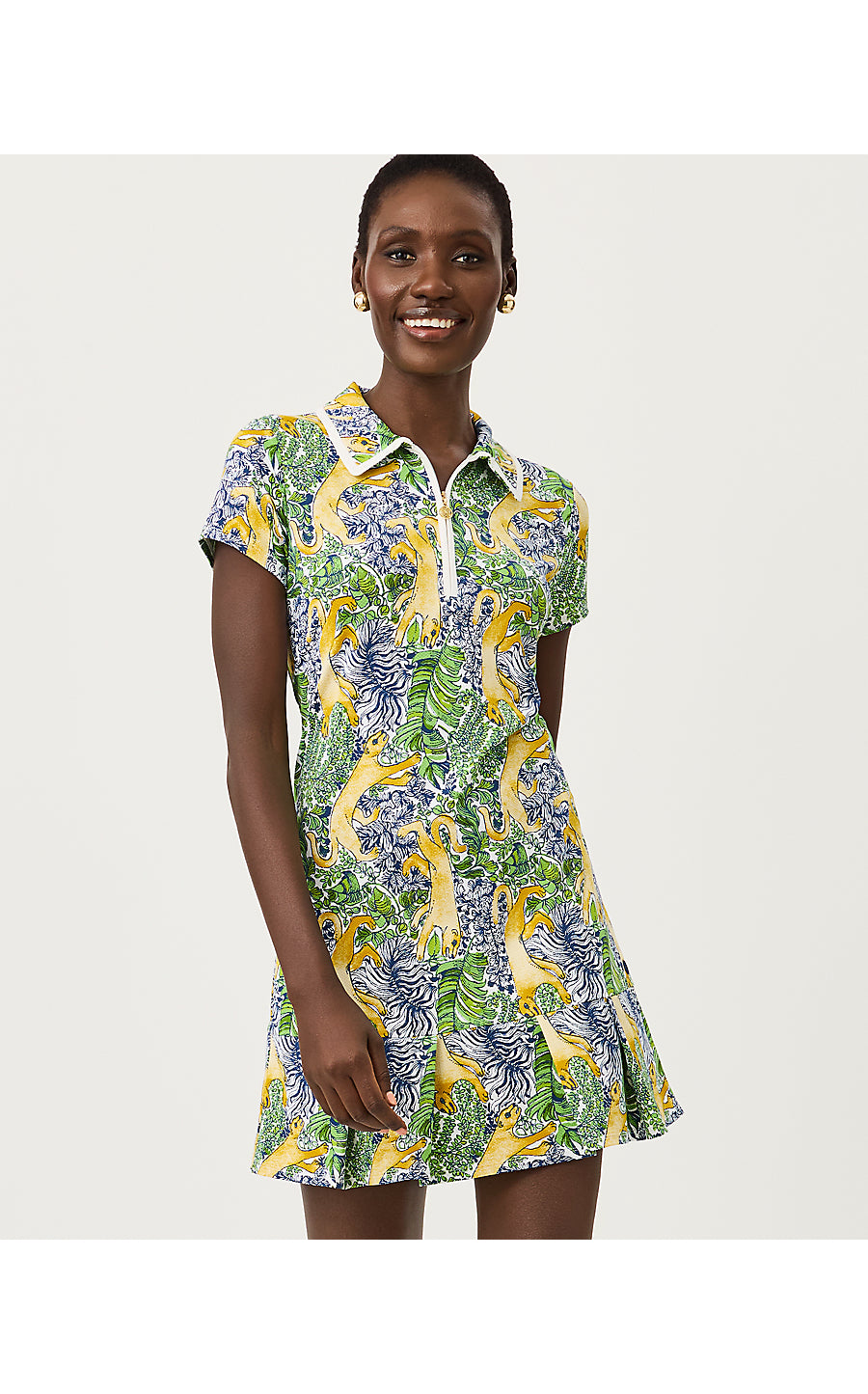 CAYO COSTA PLEATED DRESS | MULTI LIL PALM PROWL