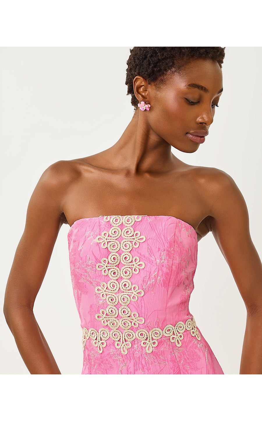 shell pink dress Sorana Cotton-Blend Midi Dress in Pink Shell Pansy Blush