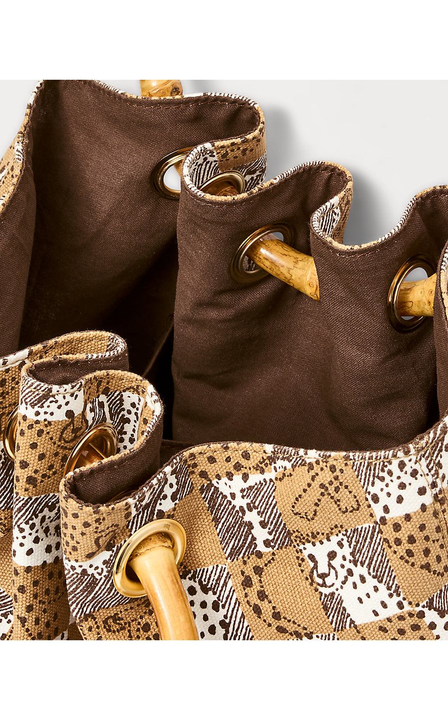 GWP BAMBOO BAG | ICED LATTE LIL CHEETAH CHECKS