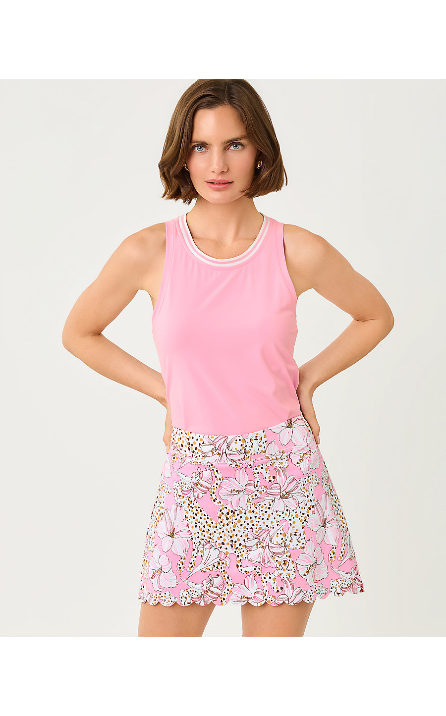 MEENA SCALLOP SKORT UPF | CONCH SHELL PINK WILDERNESS