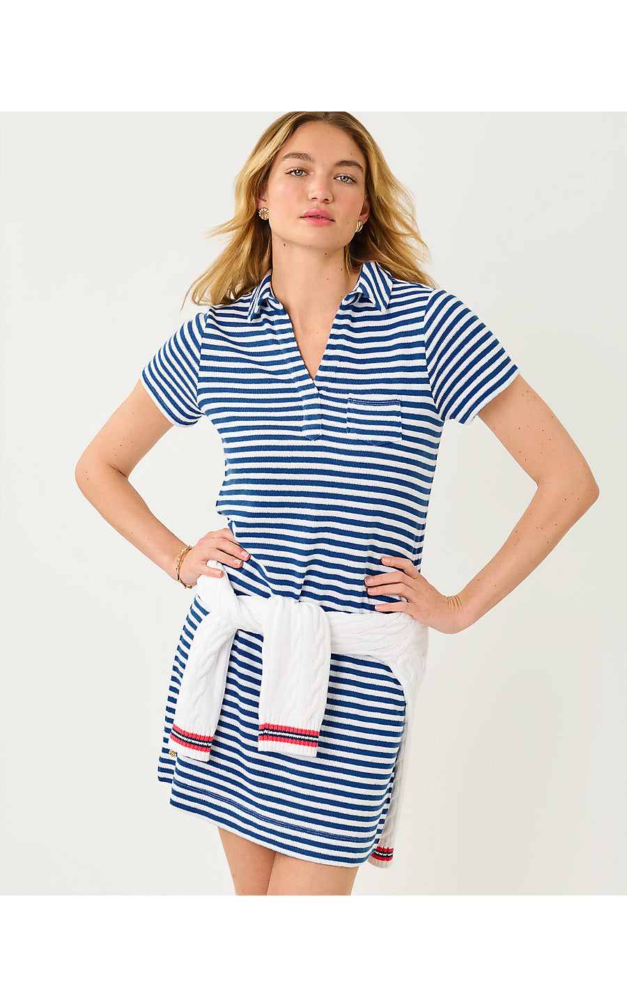 DUNE SHORT SLEEVE DRESS | STARLIGHT NAVY ST TROPEZ STRIPE