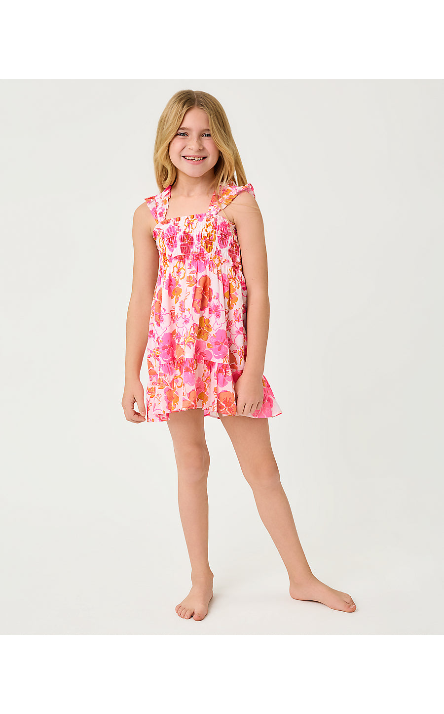 MINI HADLY DRESS | RESORT WHITE PANSY FANSY