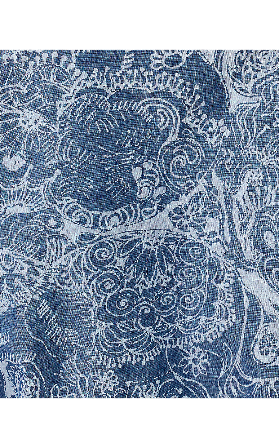 MIALEIGH ELBOW SLEEVE DRESS | INDIGO ALL DAY CHAMBRAY PAISLEY PARADE PIGMENT