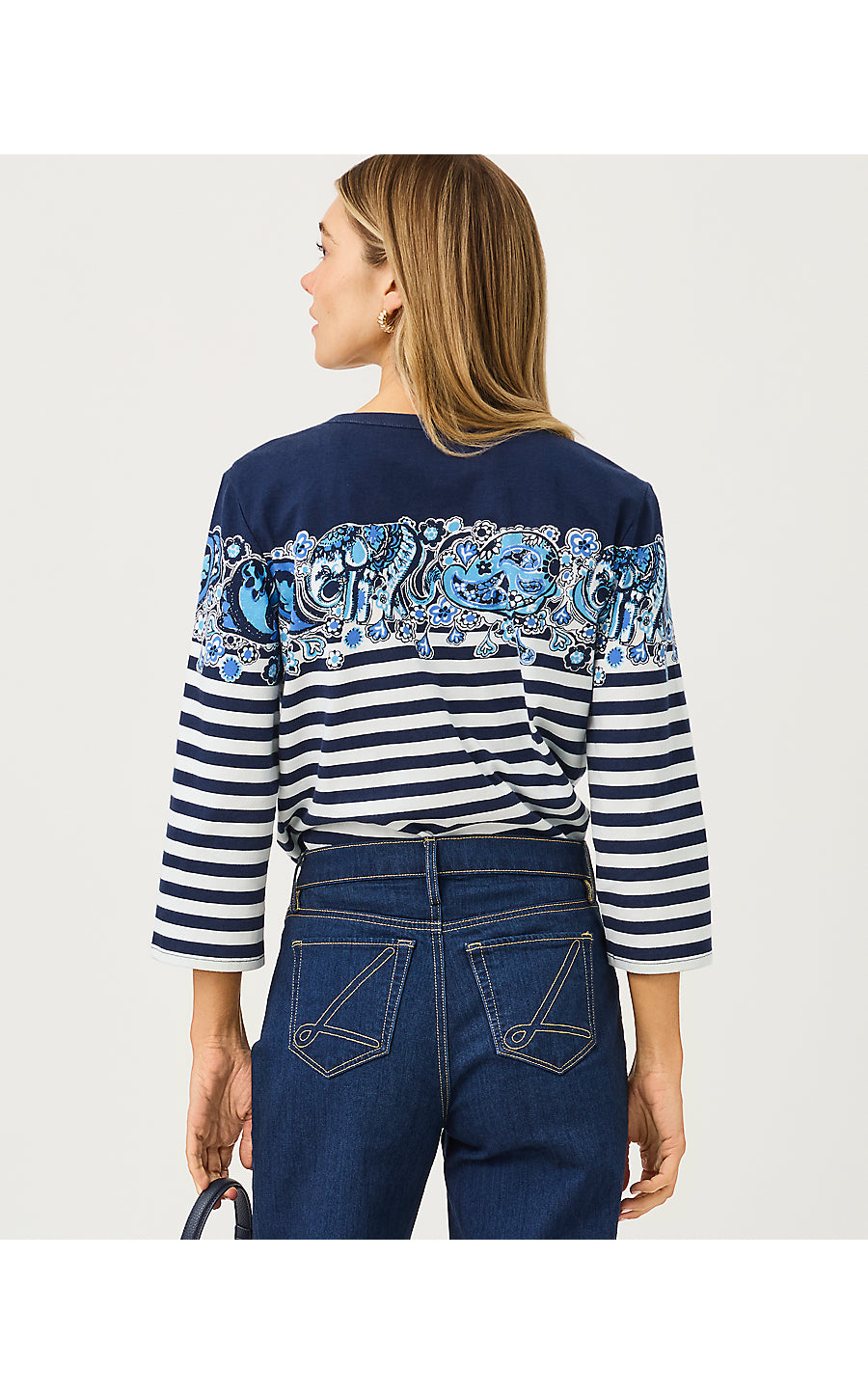CLAIRMONT 3/4 SLEEVED TOP | LOW TIDE NAVY