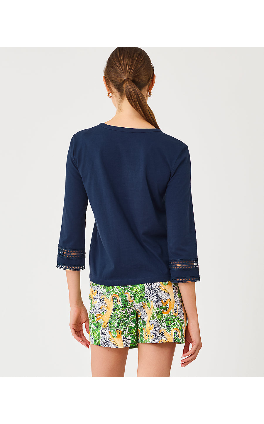 CLAIRMONT 3/4 SLEEVED TOP | LOW TIDE NAVY