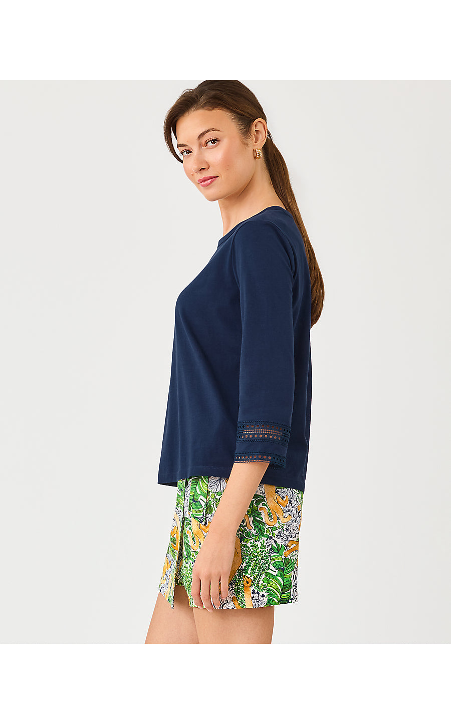 CLAIRMONT 3/4 SLEEVED TOP | LOW TIDE NAVY