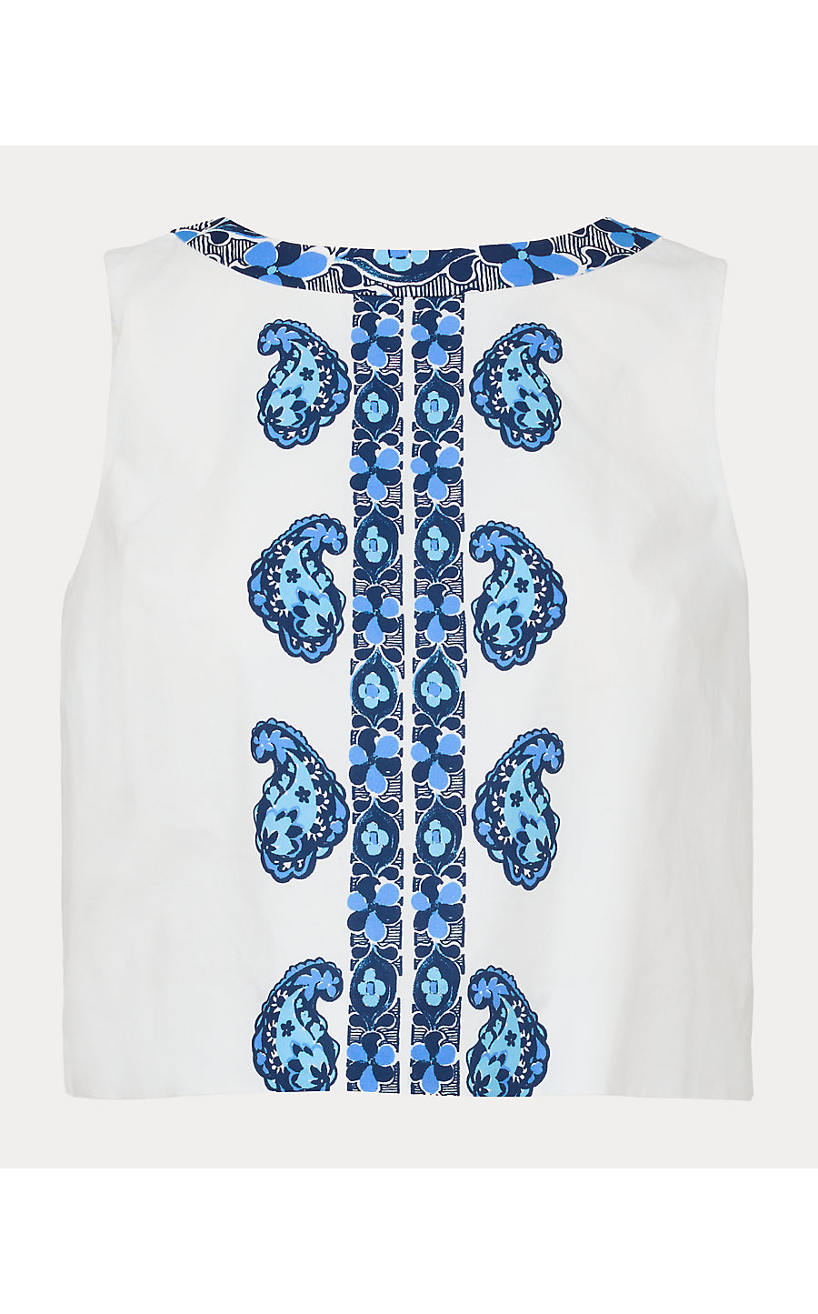 ANNALEESE SLEEVELESS TOP | LOW TIDE NAVY THE CASBAH ENGINEERED WOVEN TOP
