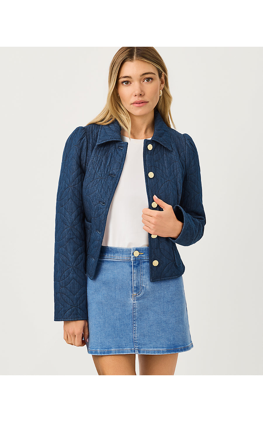 PEYSER QUILTED DENIM JACK | DARK WASH BUTTERFLY QUILTED INDIGO DENIM