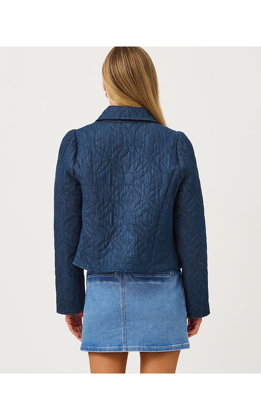 PEYSER QUILTED DENIM JACK | DARK WASH BUTTERFLY QUILTED INDIGO DENIM