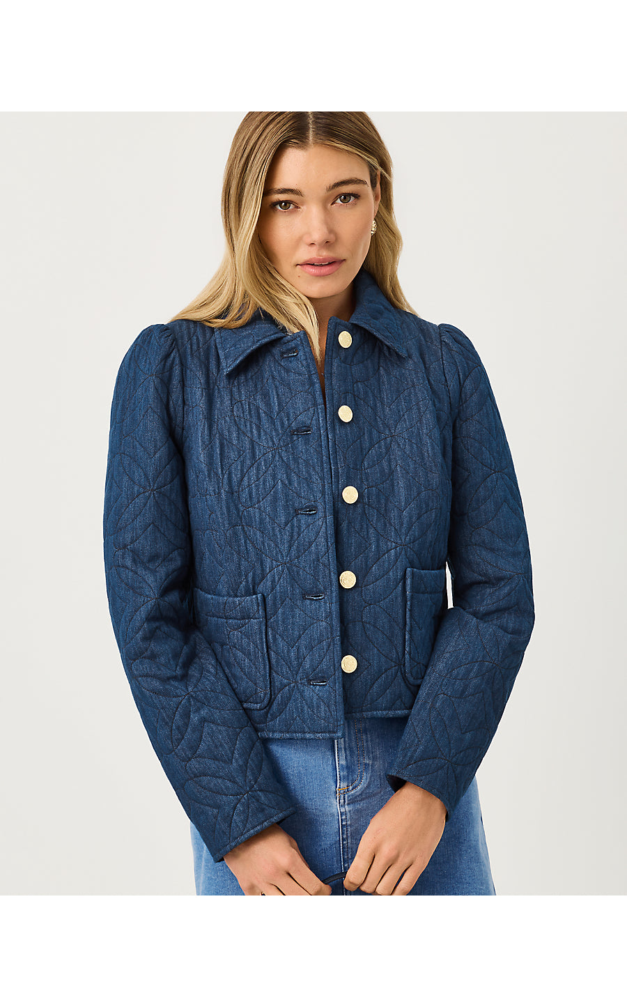 PEYSER QUILTED DENIM JACK | DARK WASH BUTTERFLY QUILTED INDIGO DENIM
