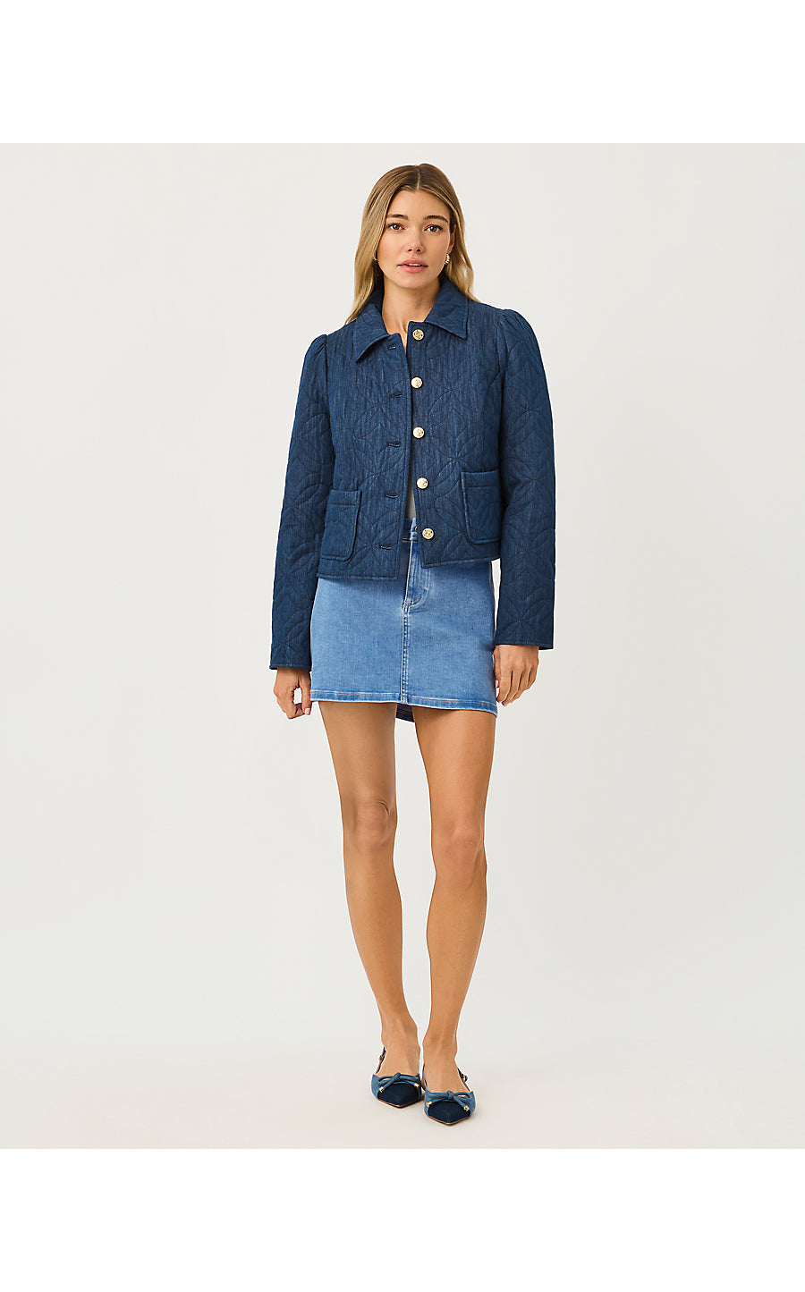 PEYSER QUILTED DENIM JACK | DARK WASH BUTTERFLY QUILTED INDIGO DENIM