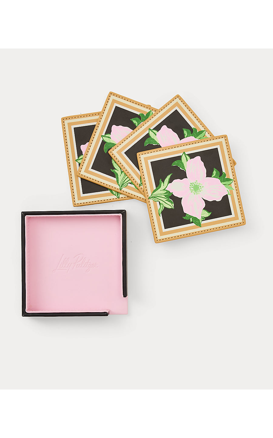 GWP SET OF 4 COASTERS | ONYX WINDOW SHOPPER GWP COASTER FLORAL MOTIF