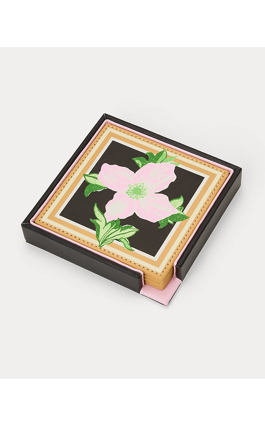GWP SET OF 4 COASTERS | ONYX WINDOW SHOPPER GWP COASTER FLORAL MOTIF