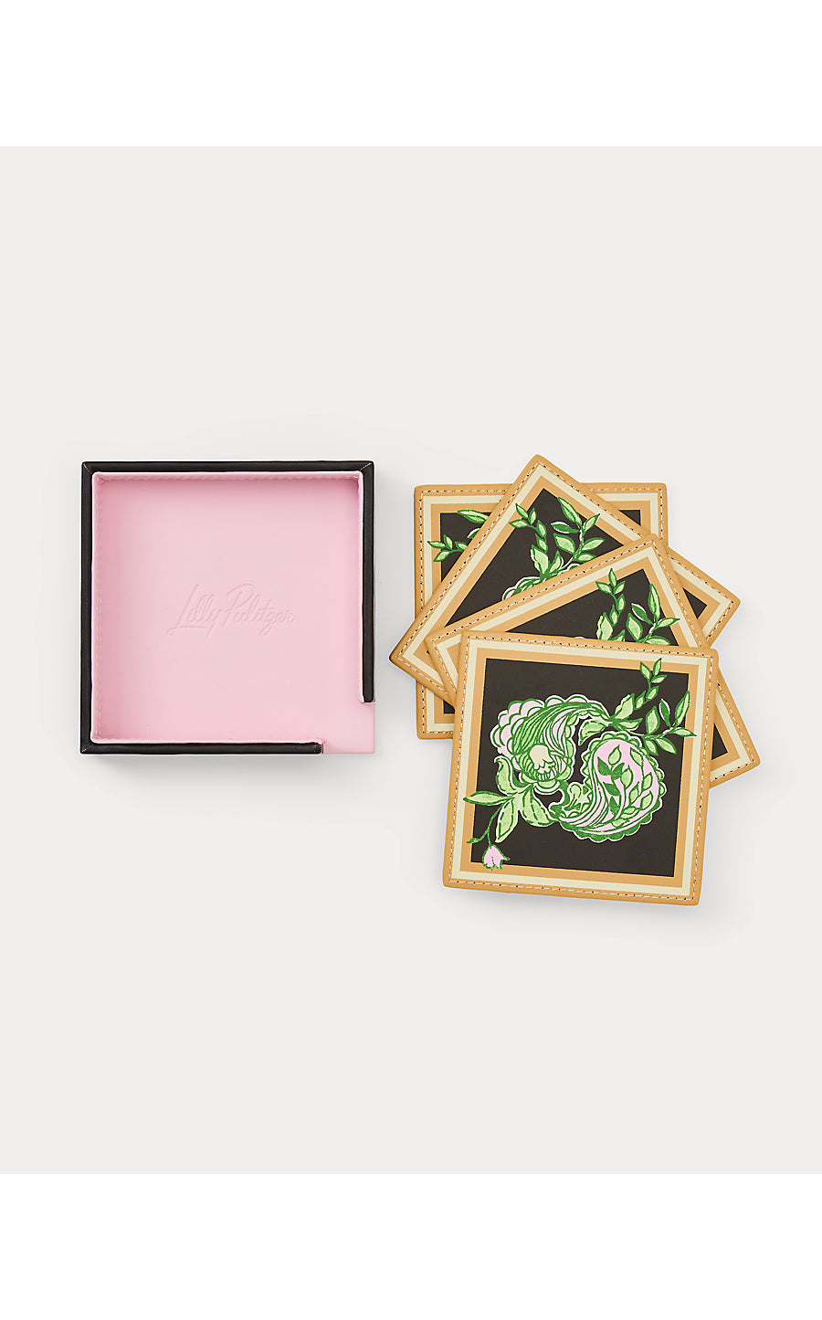 GWP SET OF 4 COASTERS | ONYX WINDOW SHOPPER GWP COASTER FLORAL MOTIF