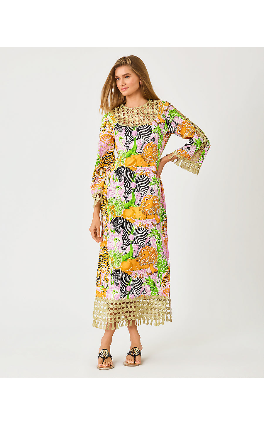 STROTHERS STRETCH MAXI SHIFT  MULTI LILLYS ZOO ENGINEERED WOVEN MAXI