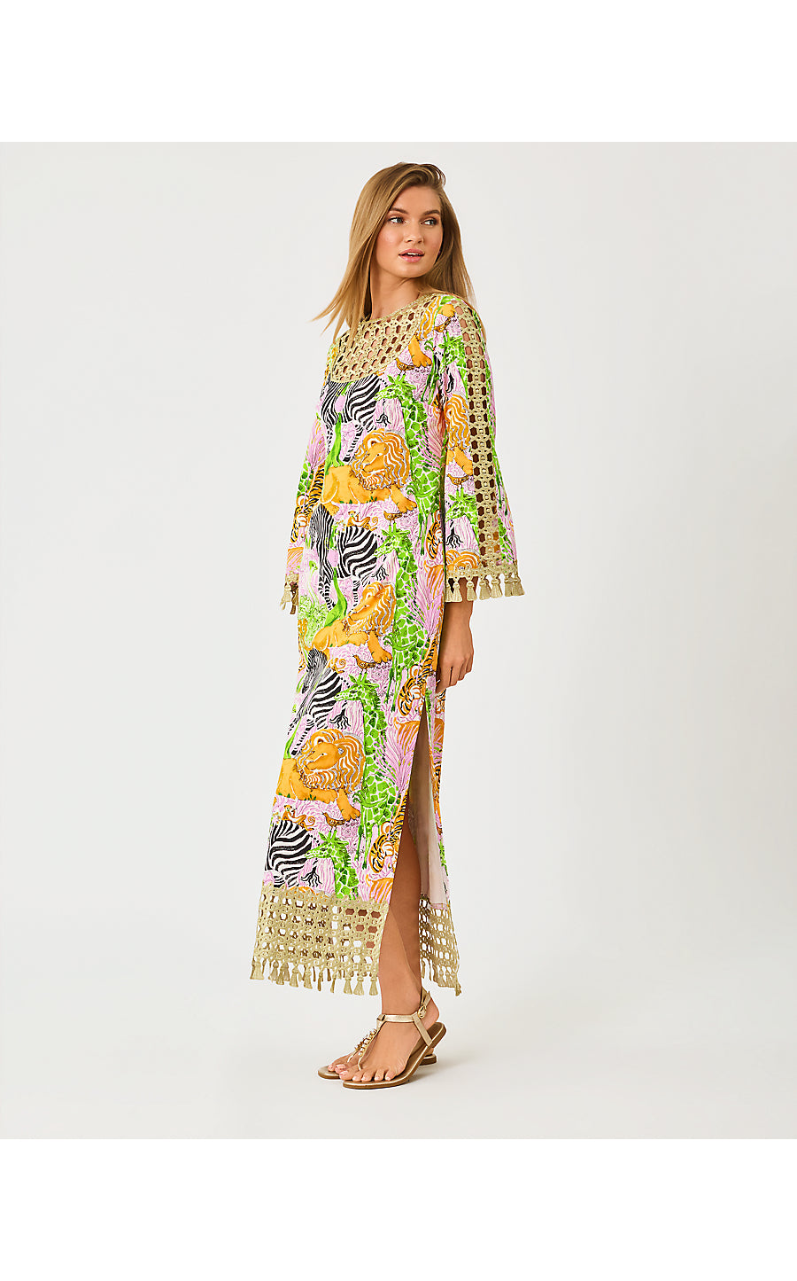 STROTHERS STRETCH MAXI SHIFT  MULTI LILLYS ZOO ENGINEERED WOVEN MAXI