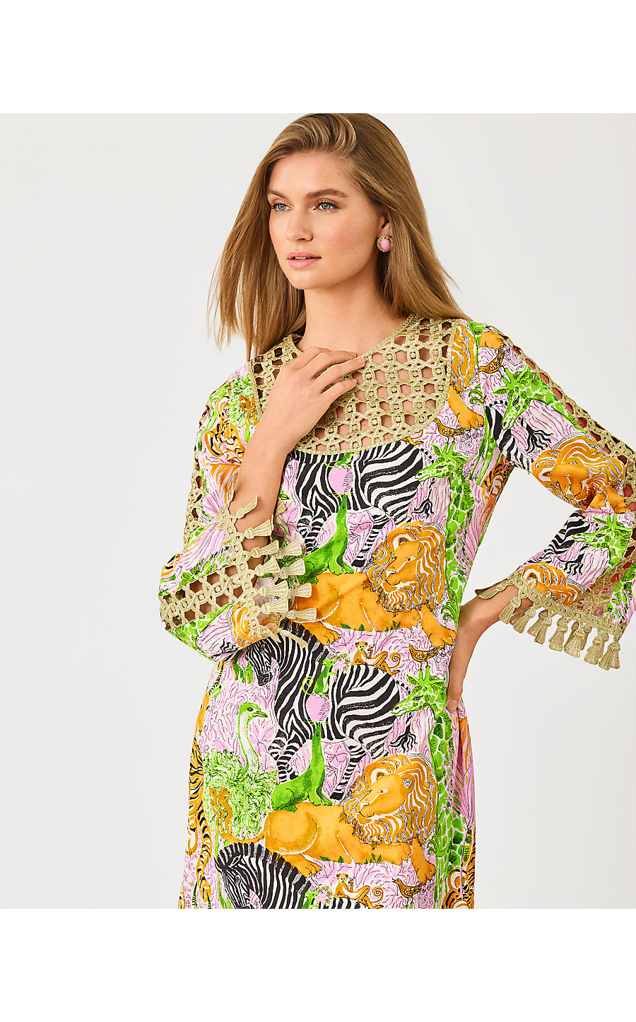 STROTHERS STRETCH MAXI SHIFT  MULTI LILLYS ZOO ENGINEERED WOVEN MAXI