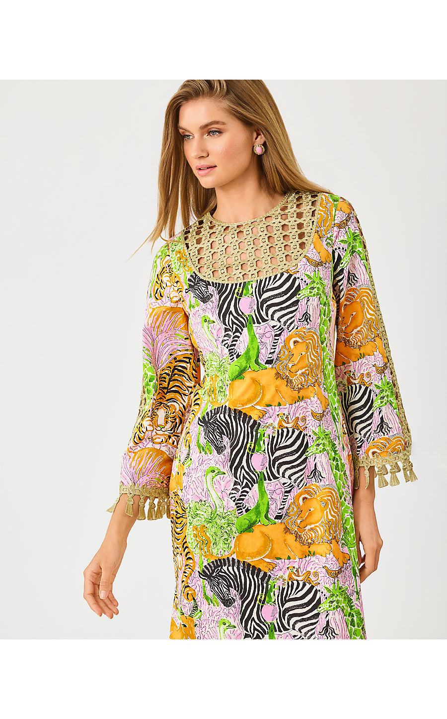 STROTHERS STRETCH MAXI SHIFT  MULTI LILLYS ZOO ENGINEERED WOVEN MAXI