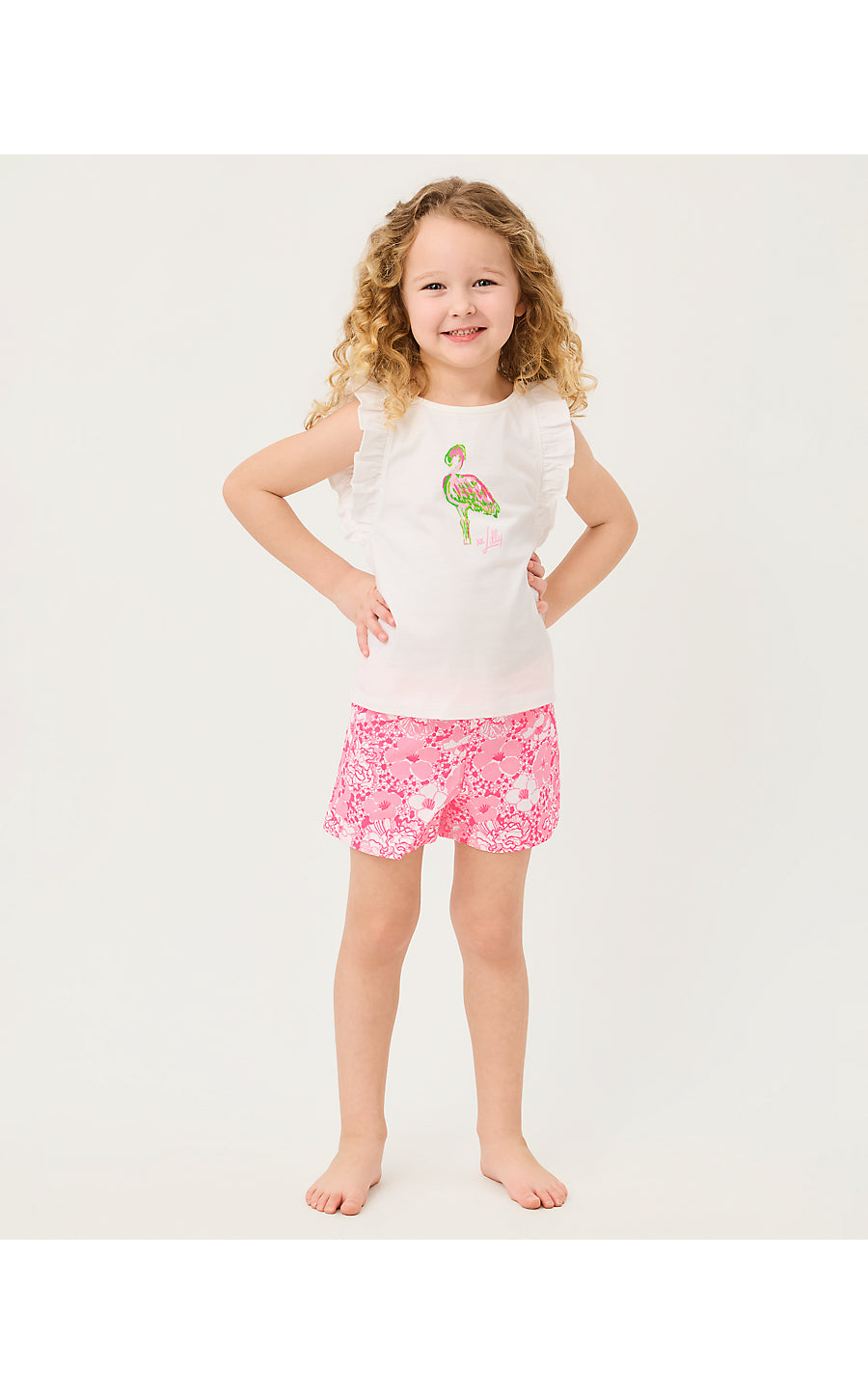 CHICKIE RUFFLE TOP | MULTI ON PARADE GRAPHIC