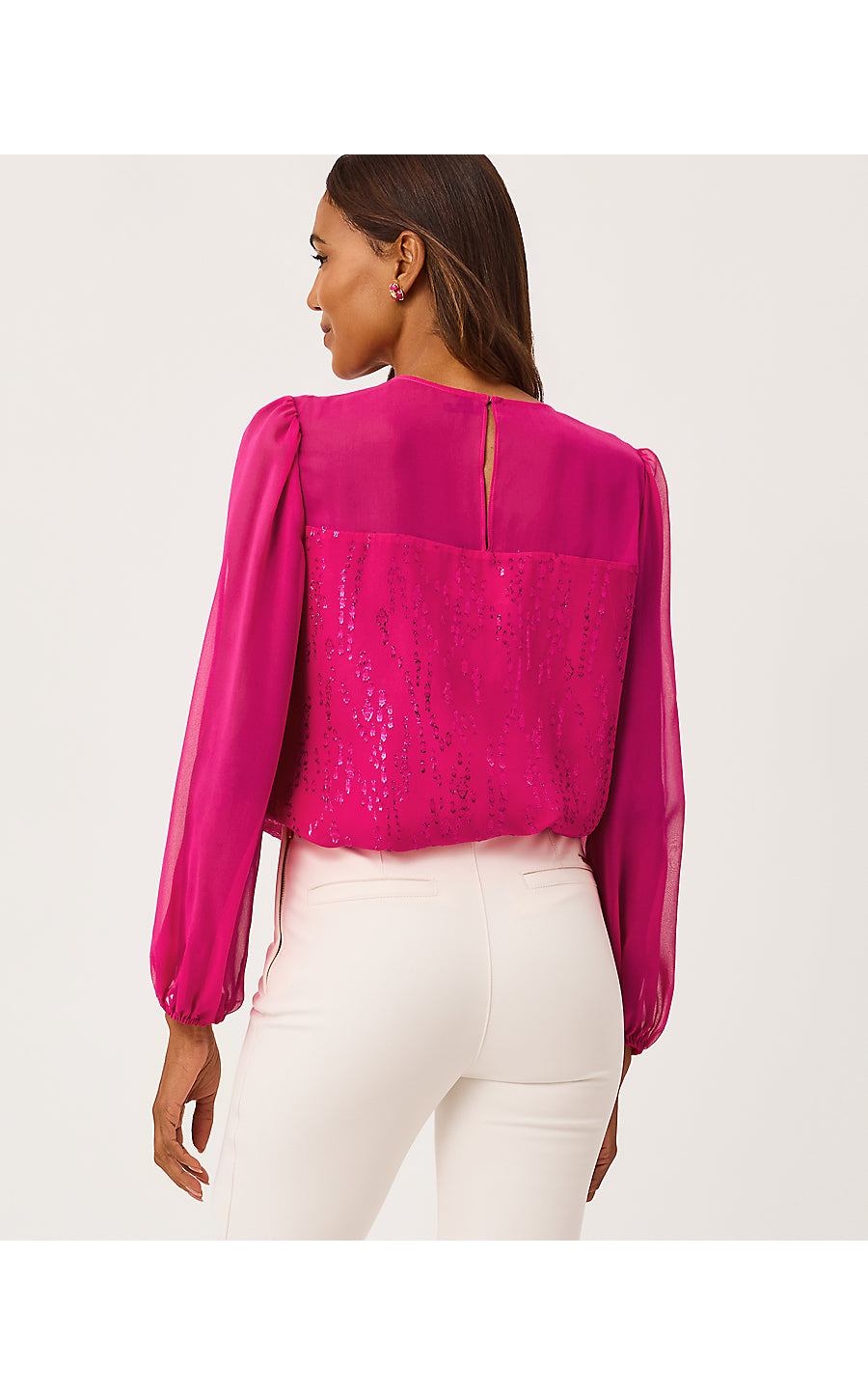 GAIL SILK TOP | BERRY BOUQUET FISH CLIP CHIFFON