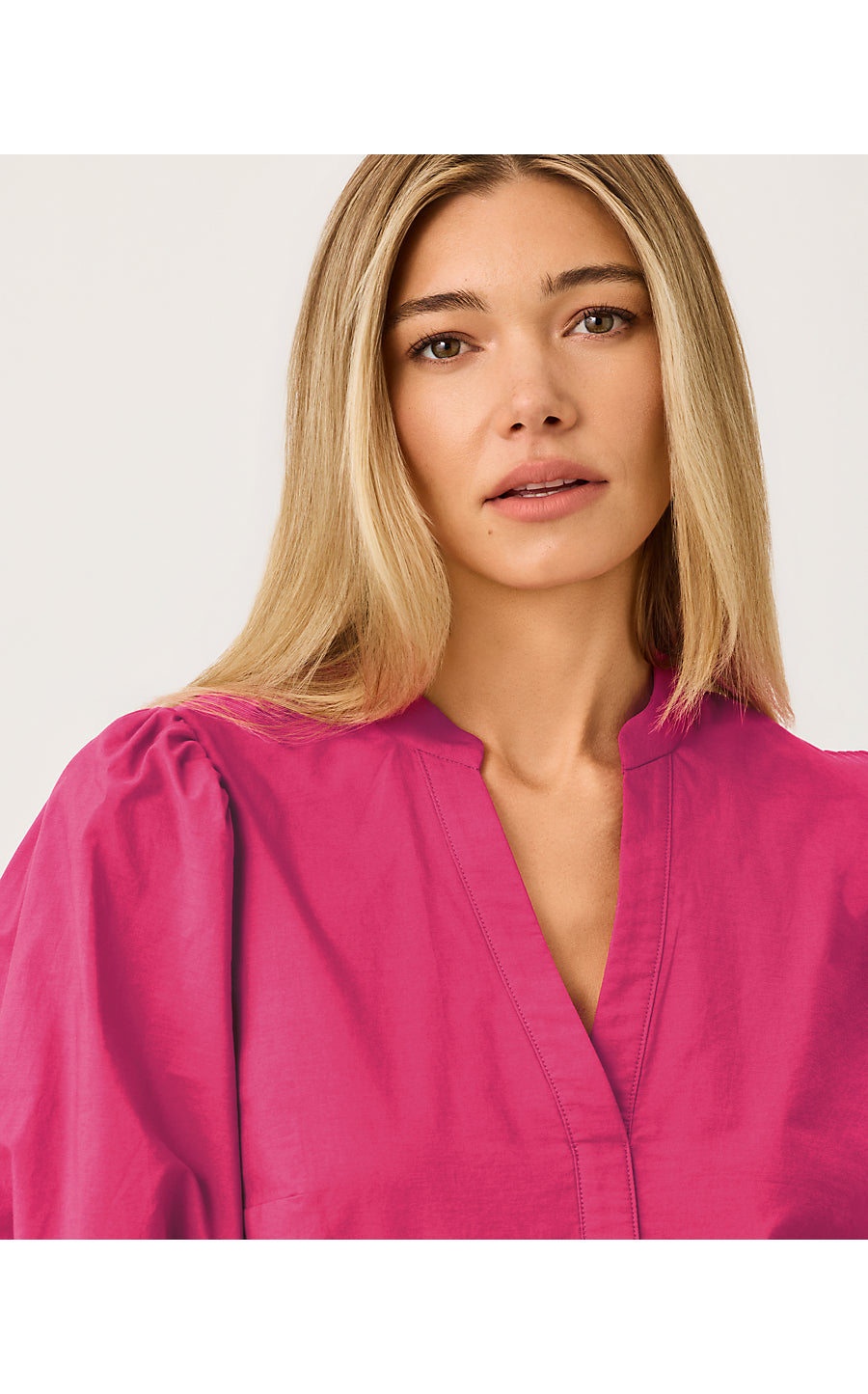 MIALEIGH ELBOW SLEEVE DRESS | BERRY BOUQUET SCALLOPED EYELET BORDER POPLIN