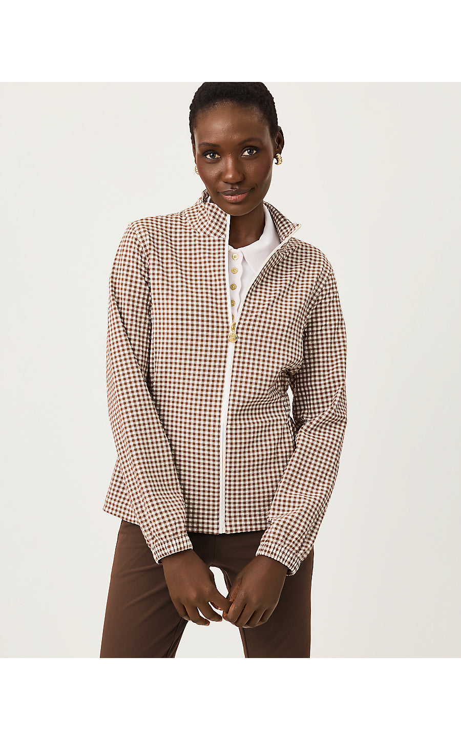 AINSLEY JACKET UPF 50+ | COCO BEACH MINI PERFORMANCE GINGHAM