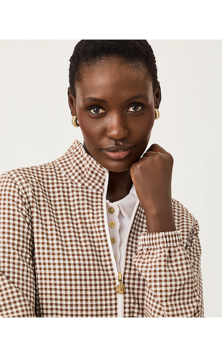 AINSLEY JACKET UPF 50+ | COCO BEACH MINI PERFORMANCE GINGHAM