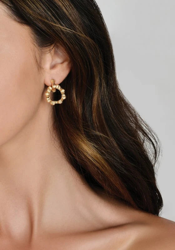 BAMBOO DOUBLE HOOP EARRINGS