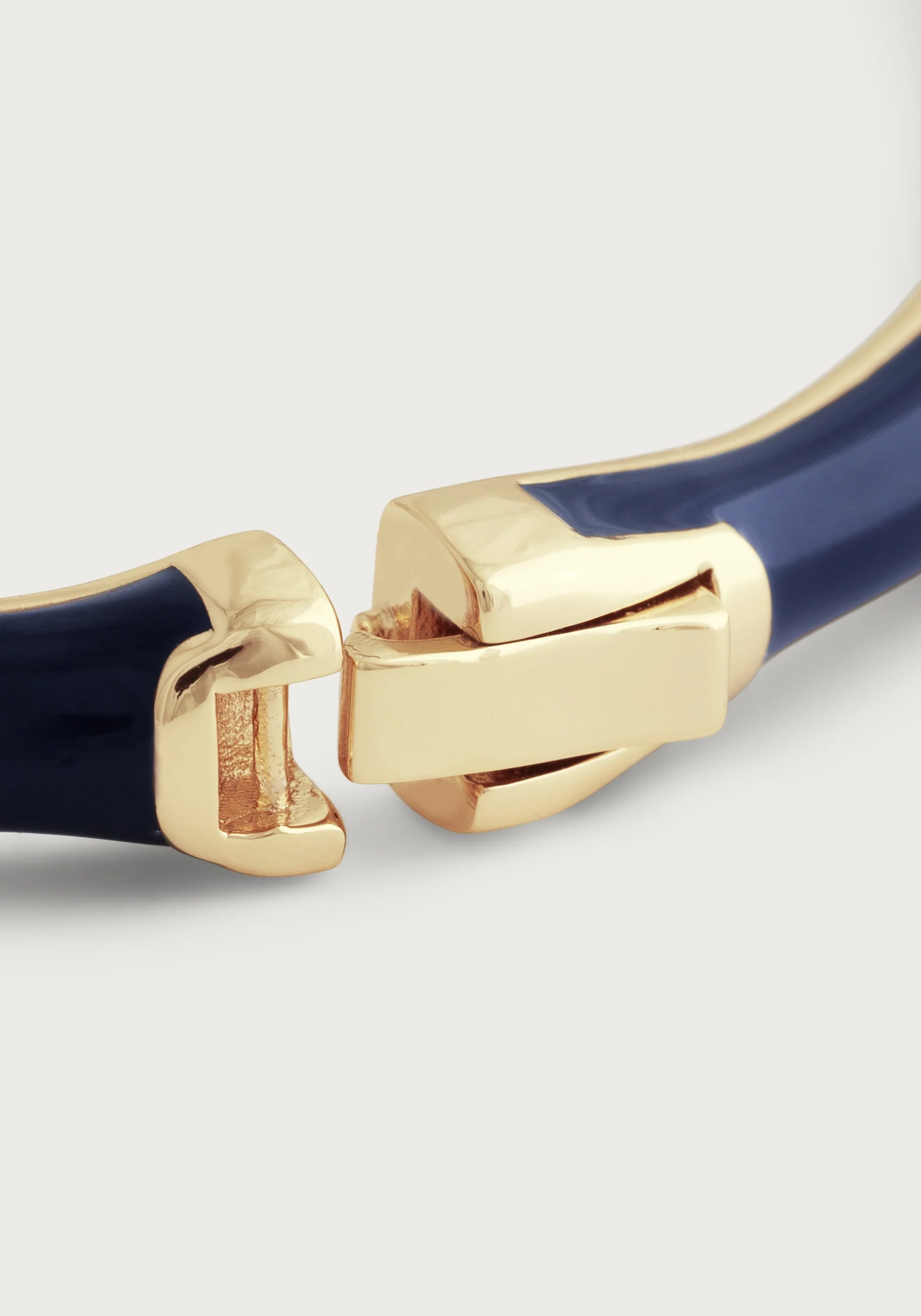 BAMBOO ENAMELED HINGED BANGLE | ATLANTIC NAVY BLUE