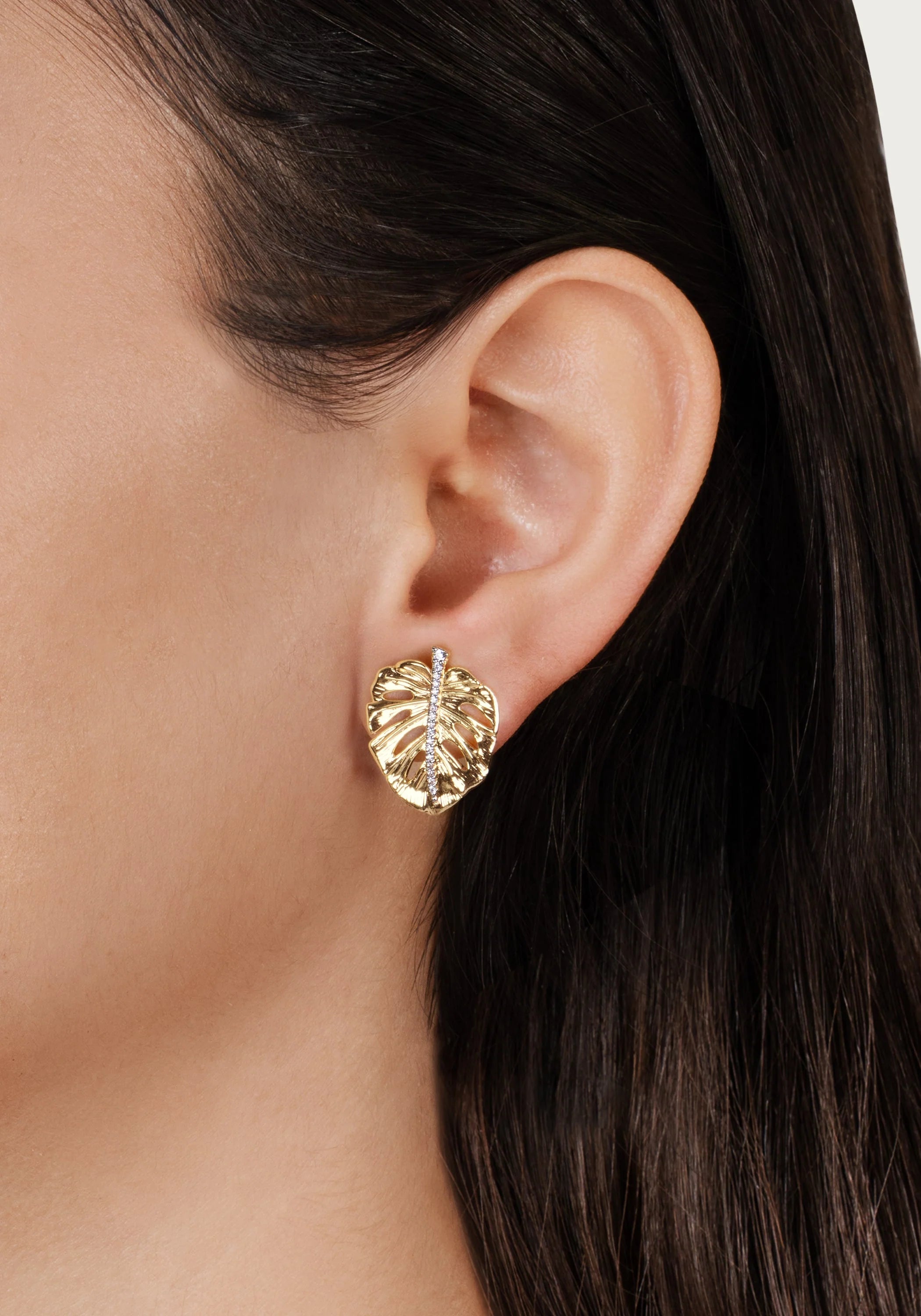 MONSTERA PALM EARRINGS  | SMALL