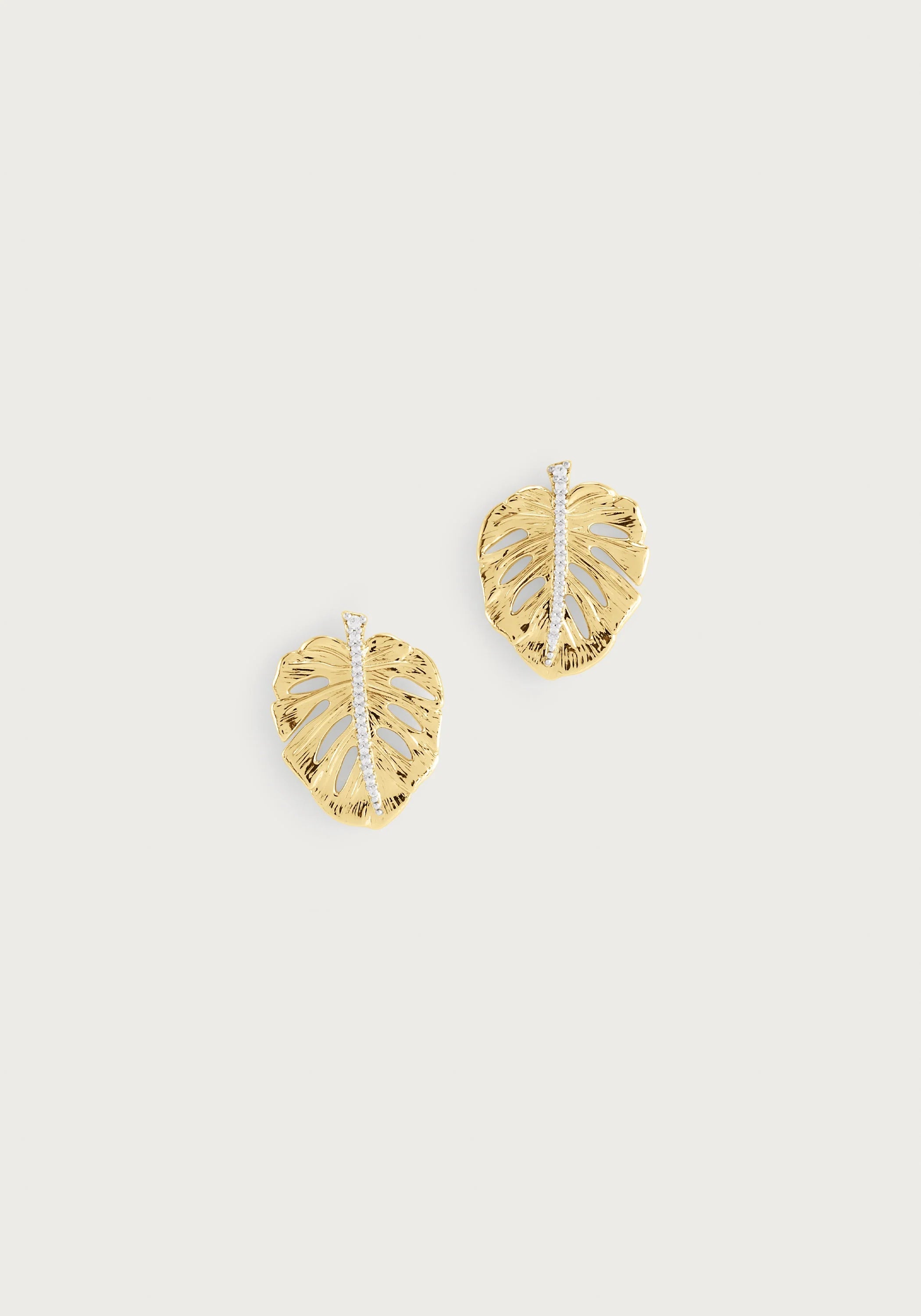 MONSTERA PALM EARRINGS  | SMALL