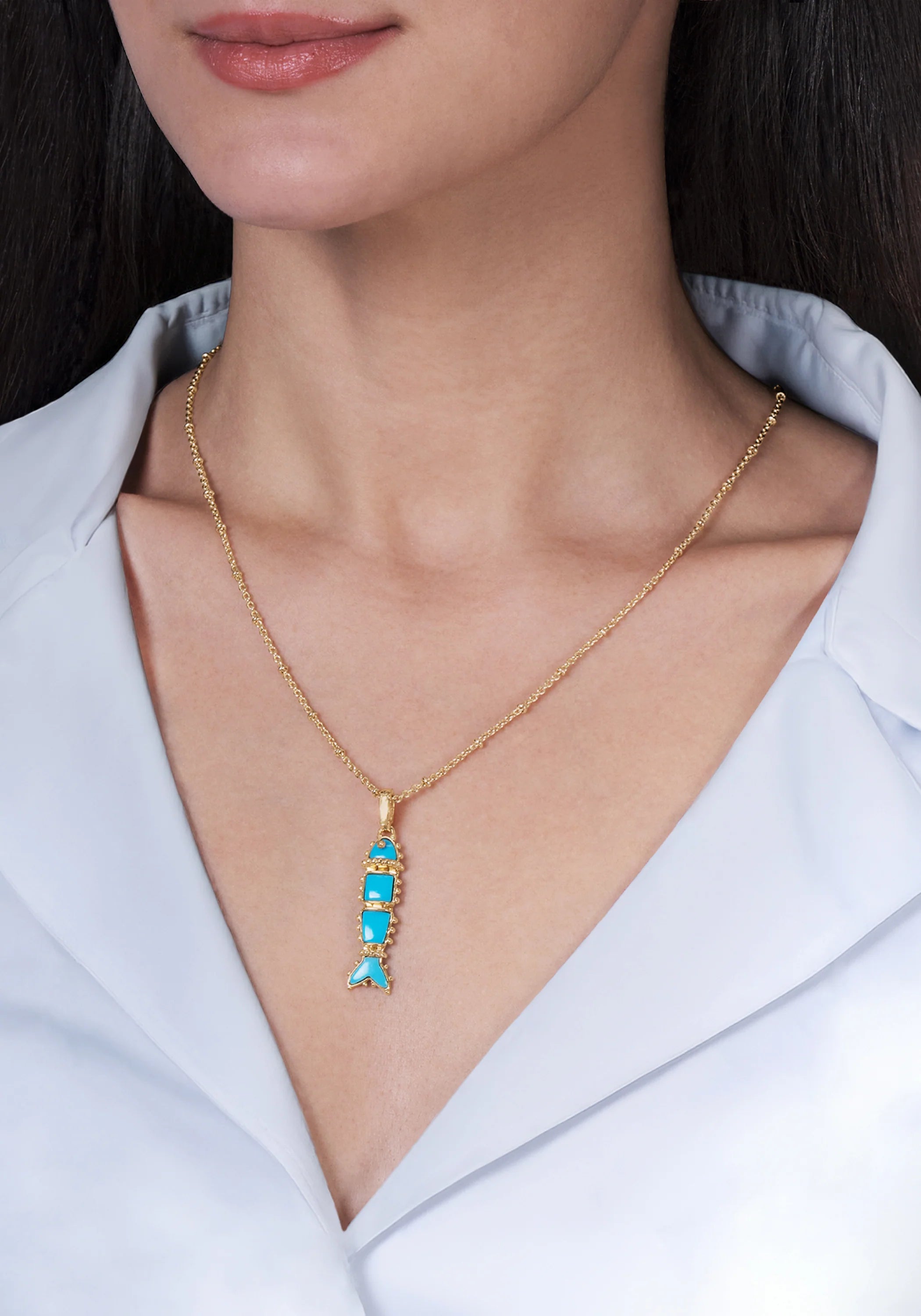 MILOS STONE FISH CHARM