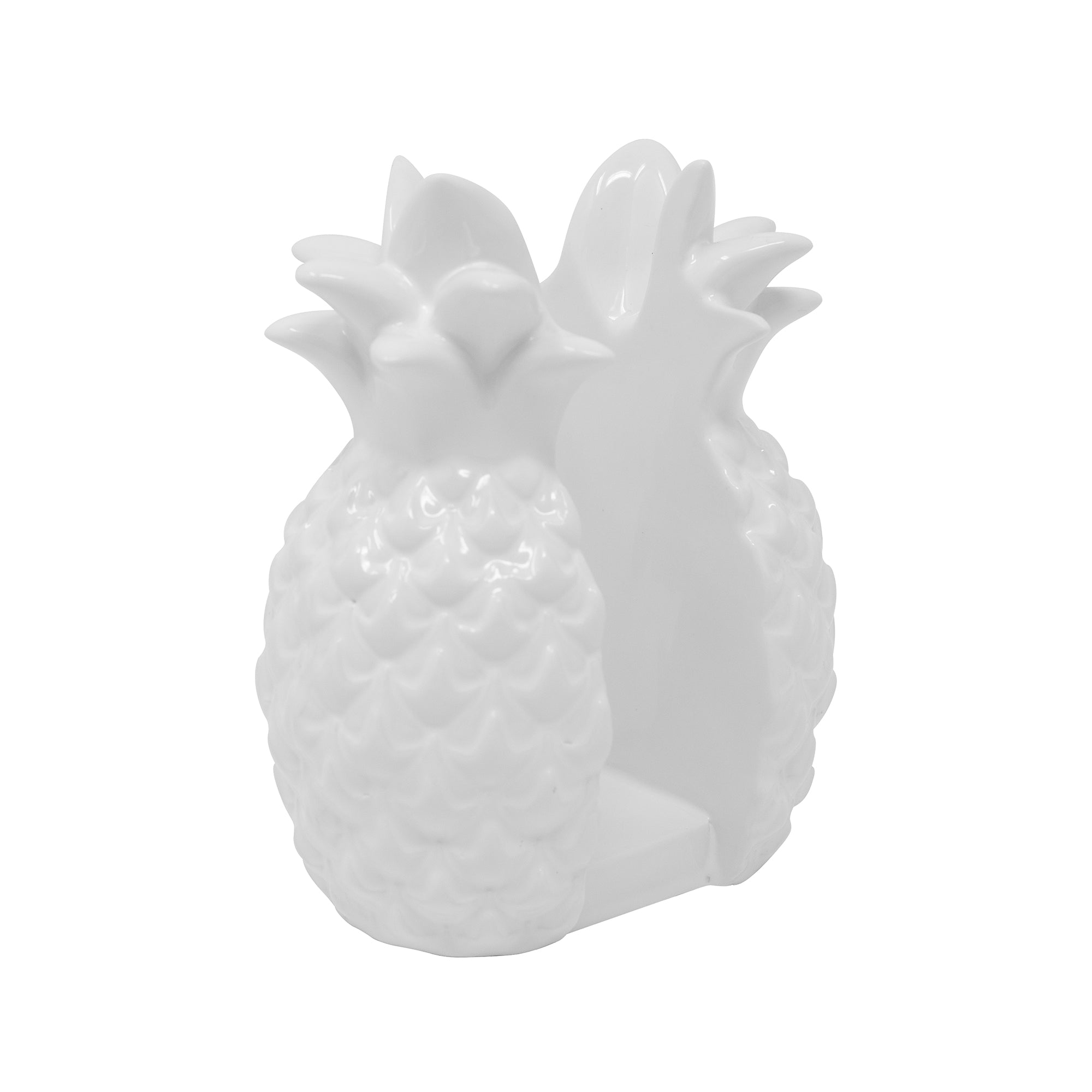 Ceramic Napkin Holder, Resort White (Pineapple)