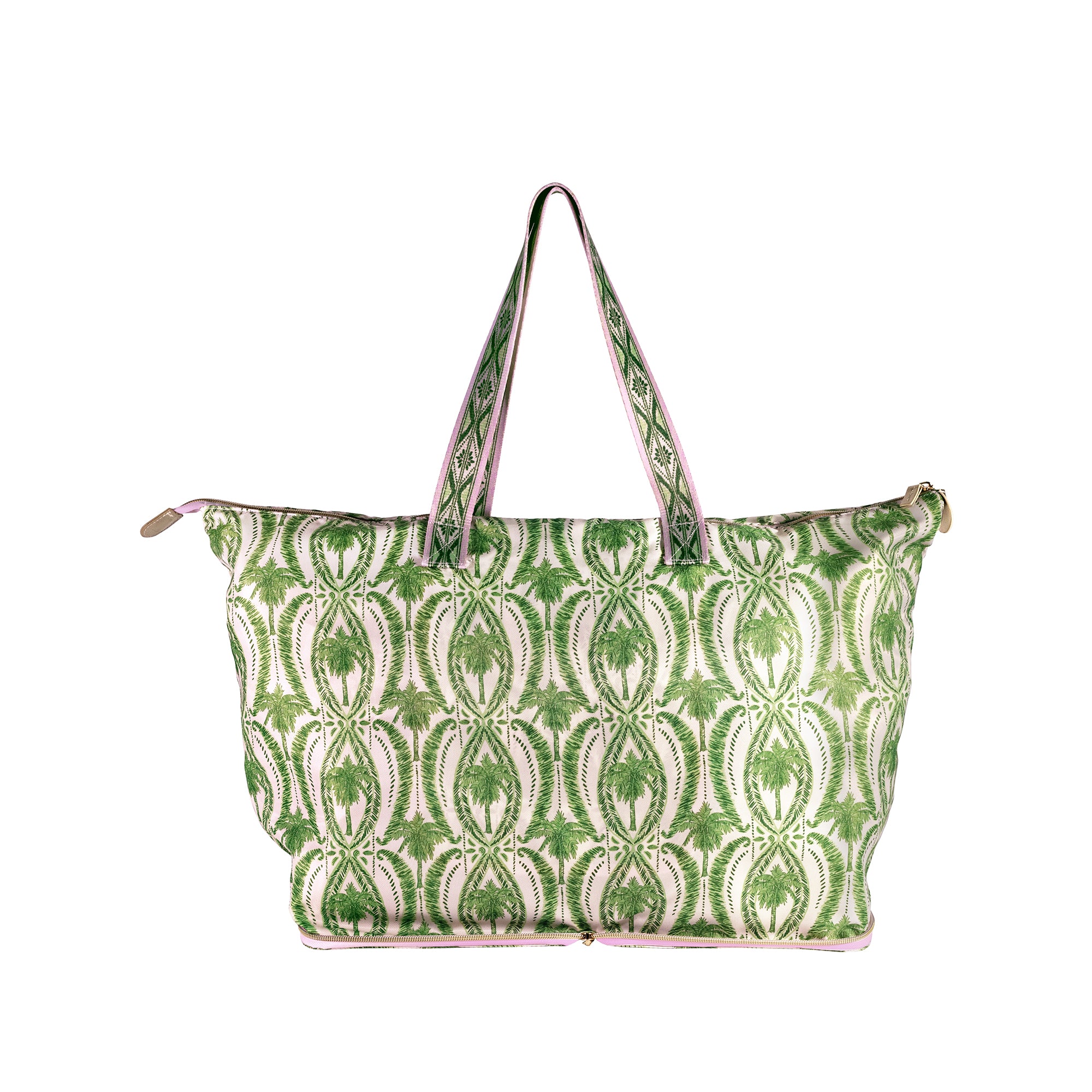 PACKABLE TOTE TEXTURED PALM STRIPE