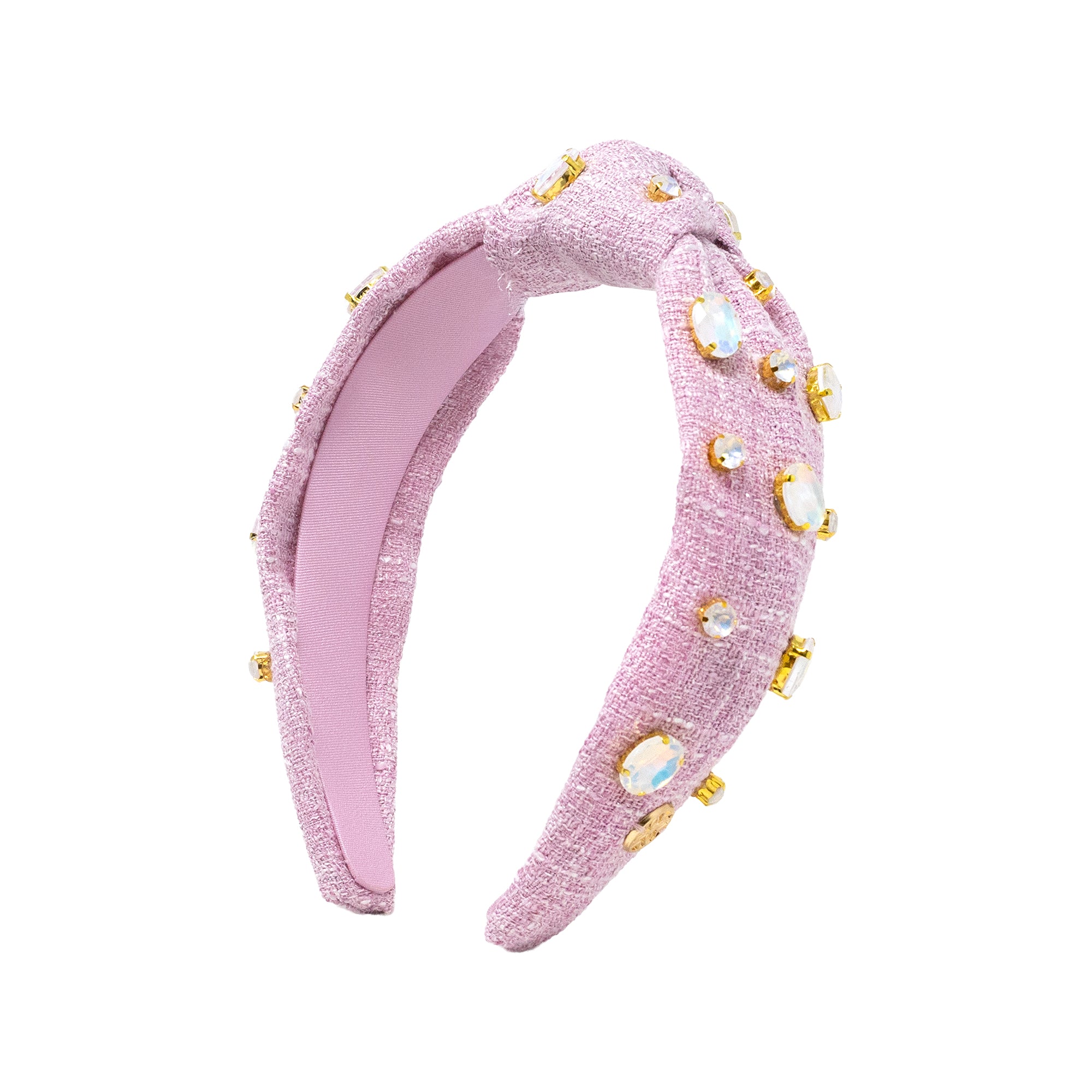 EMBELLISHED SLIM KNOT HEADBAND OLEANDER