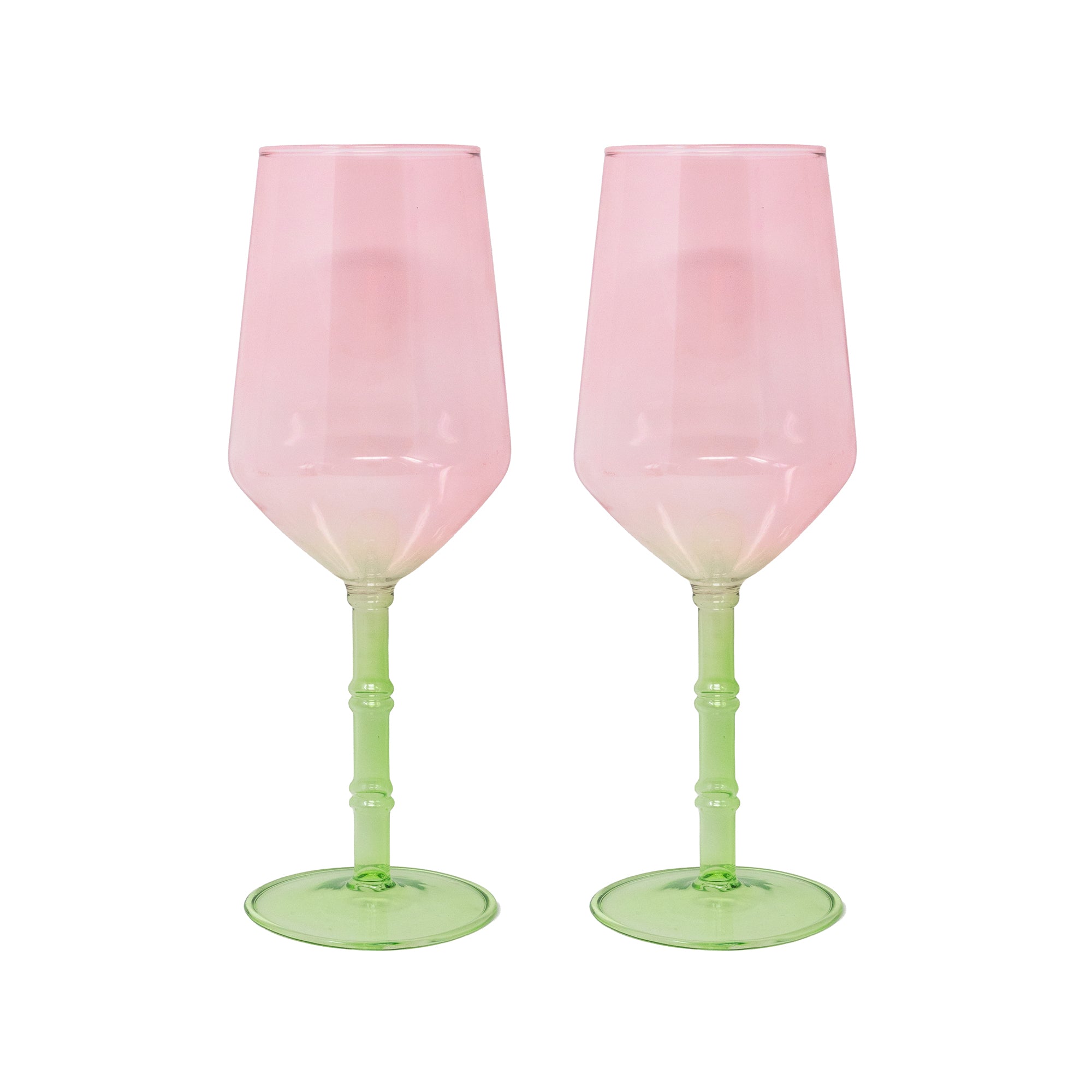 BAMBOO WINE GLASS SET - FESTIVE BLOOM/LIME CHIFFON