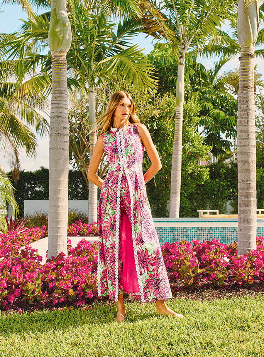LINDAMARIE SILK CAFTAN, BELLEVUE BLUE BREAKERS BEACH ENGINEERED CAFTAN