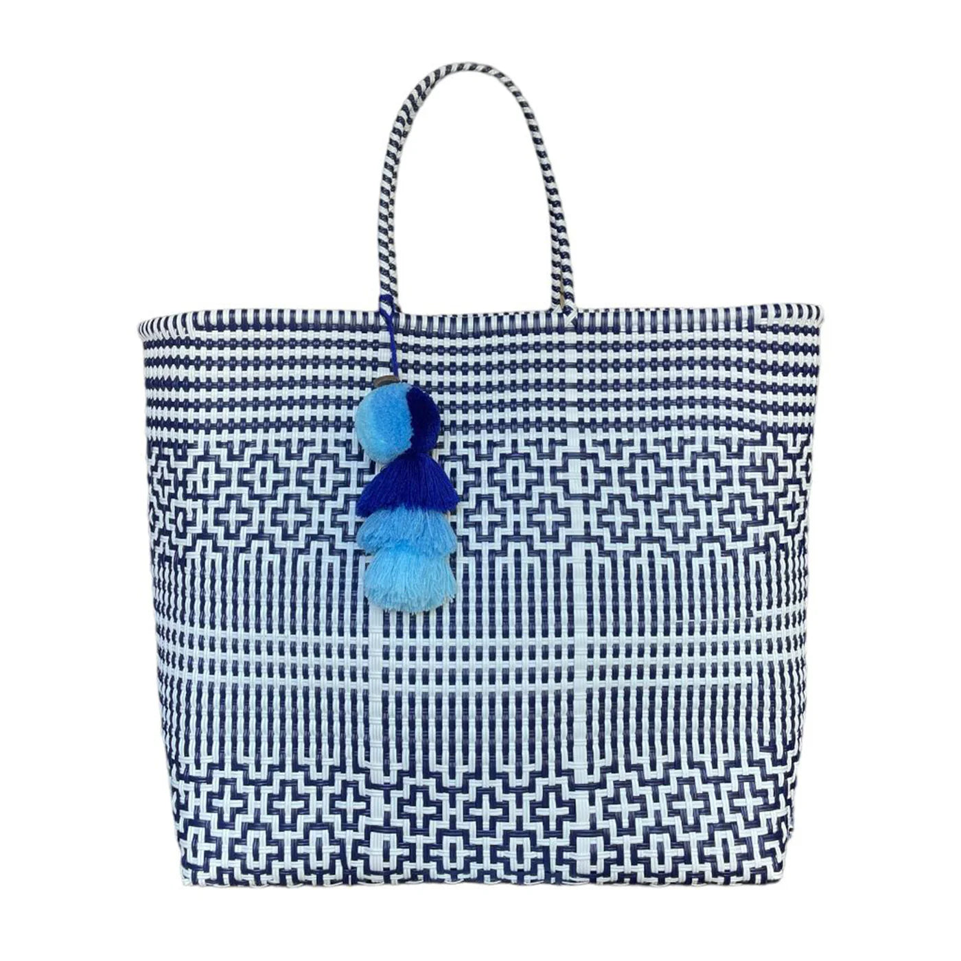 Citron - Preppy Tile Navy / White Citron Tote - Med