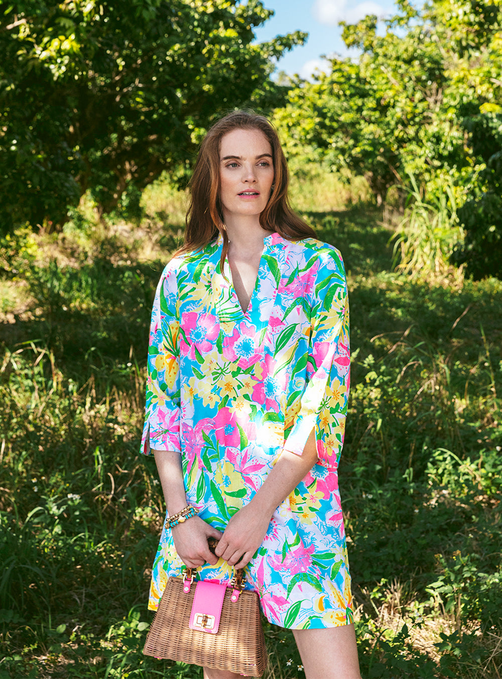 ANNADETTA LINEN TUNIC DRESS | MULTI LOVELY LILLY