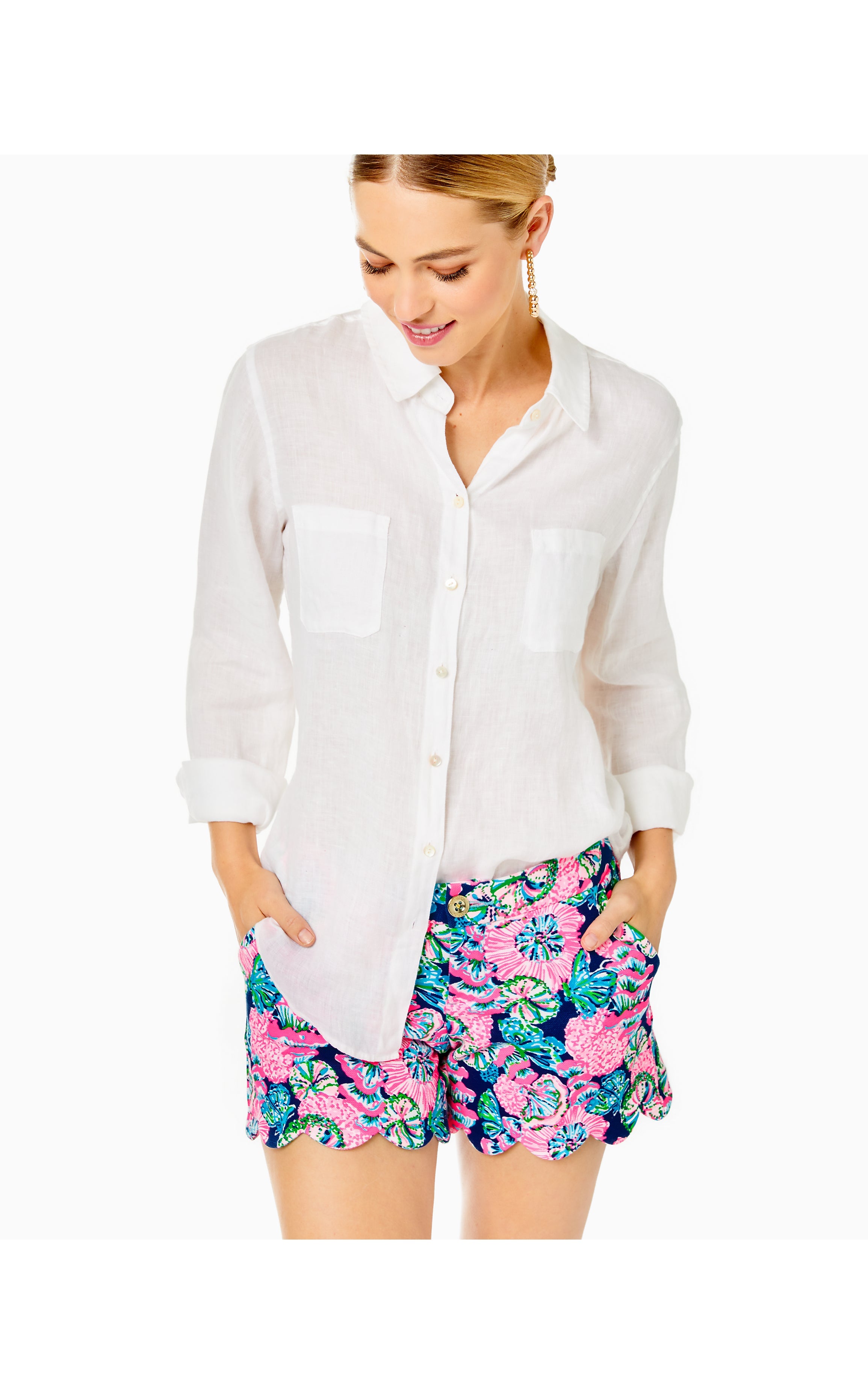 Sea View Button Down Top | Resort White