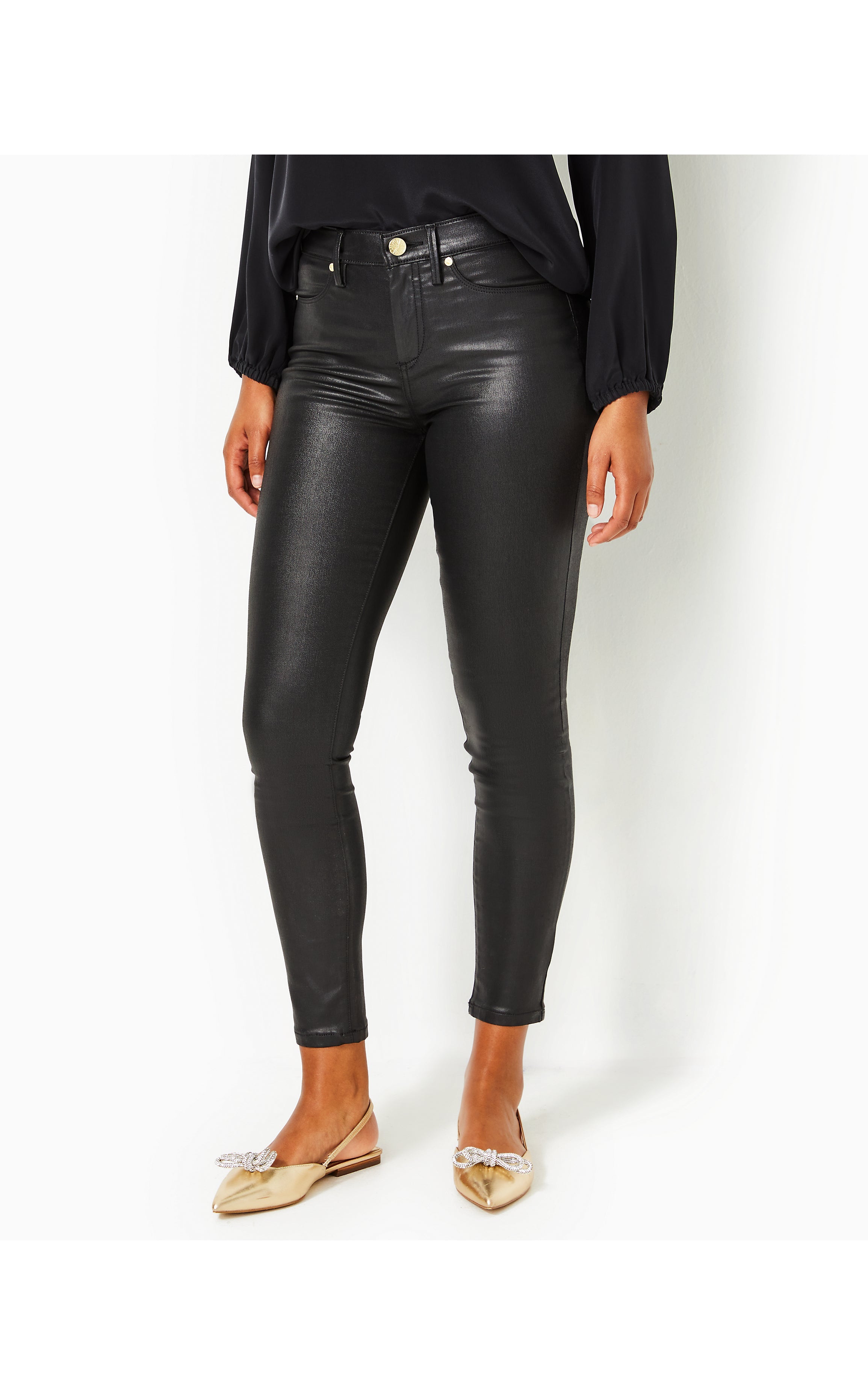 Eagan High Rise Stretch Coated Jean | Black