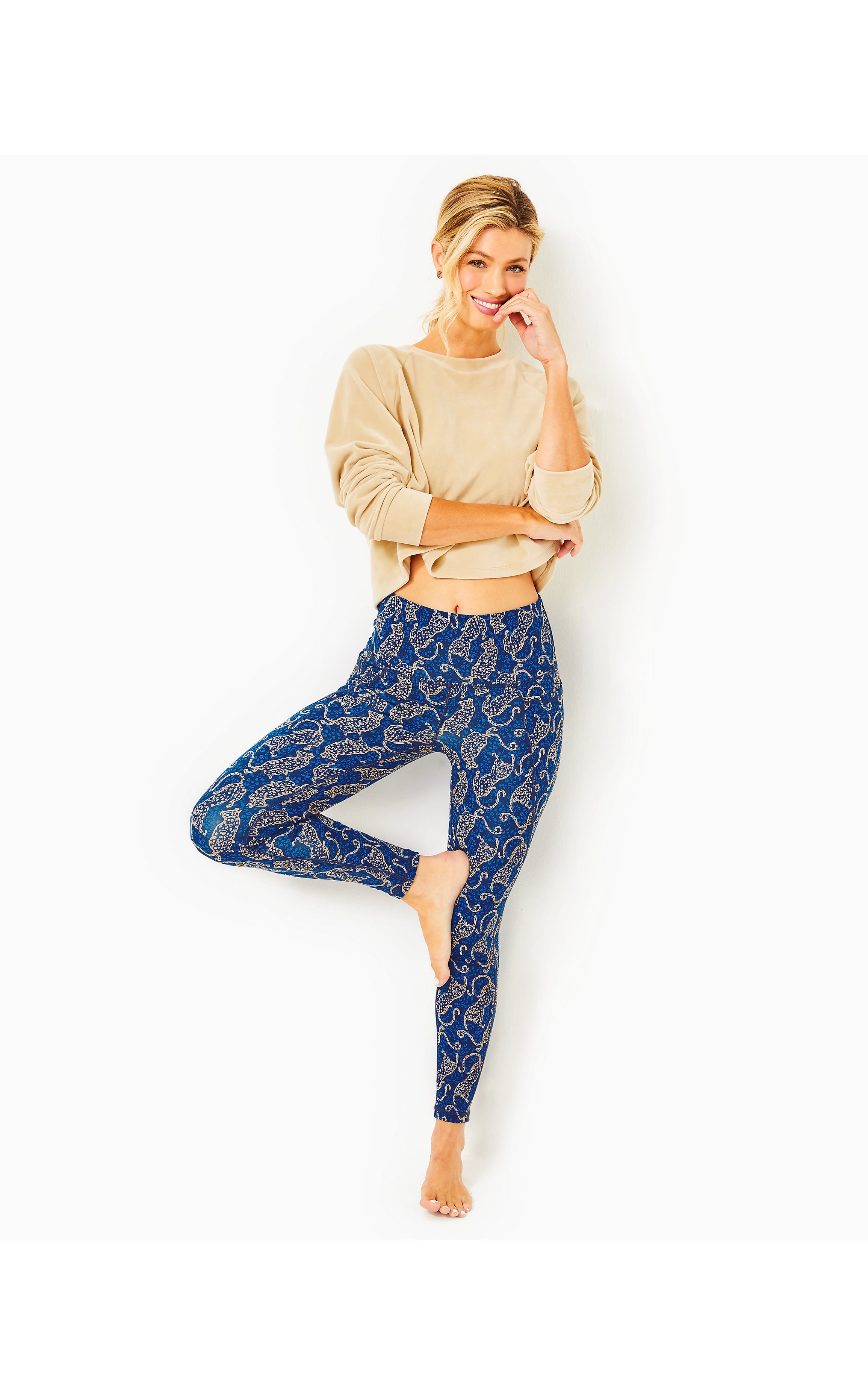 South Beach High Rise Legging UPF 50+ | Low Tide Navy Easy To Spot