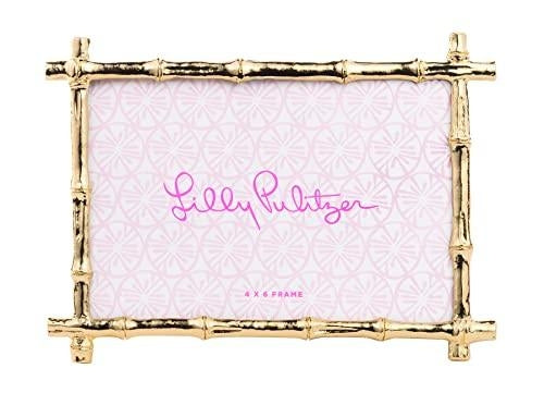 Lilly Pulitzer 4x6 Picture Frame, Decorative Photo Frame for Tabletop, Metal Frame with Glass Front
