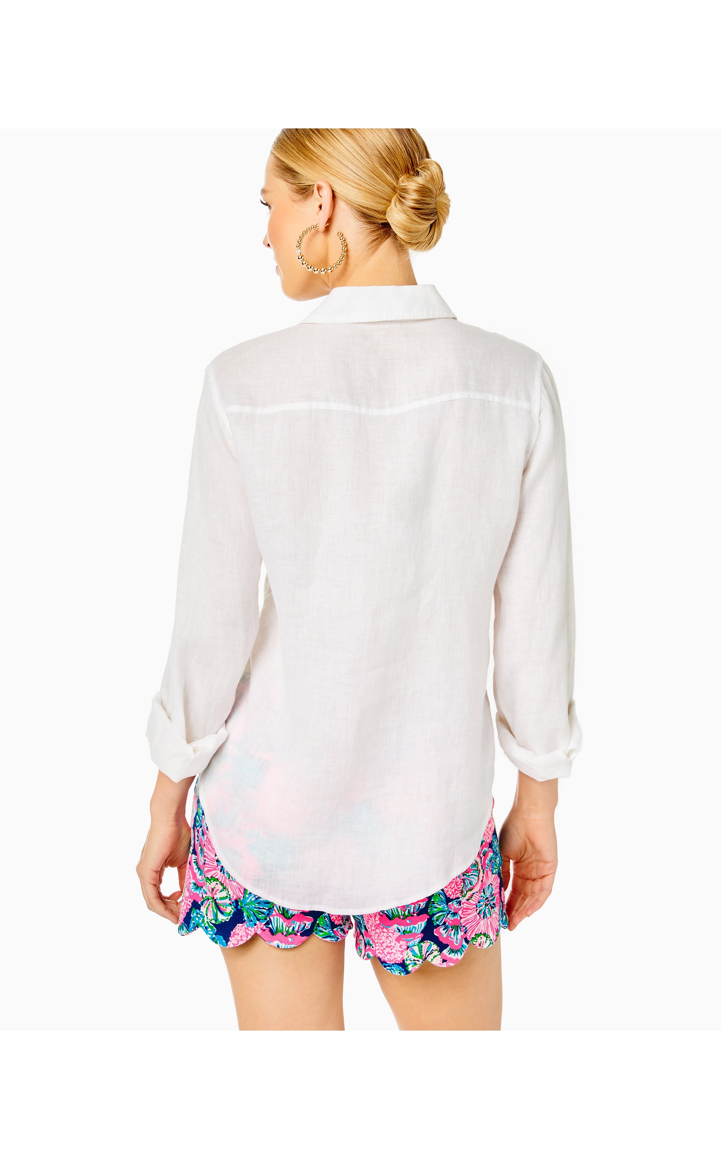 Sea View Button Down Top | Resort White